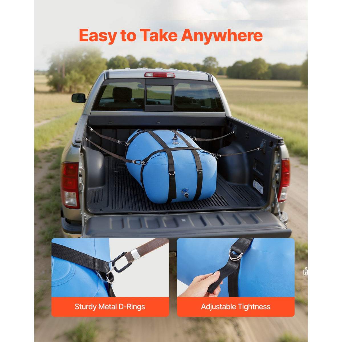 Water Storage Bladder, 132L Large Capacity TPU Soft Water Bag, Portable & Collapsible Water Storage Containers, Leakproof & Wear-Resistant RV Waters Tank for Camping Irrigation Outdoor Use
