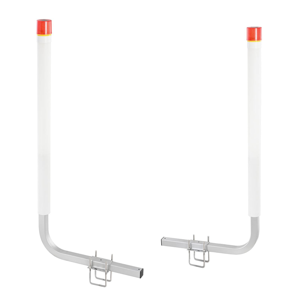 Boat Trailer Guide, 1.57M with LED Light Trailer Guide Poles, 2PCS Rustproof Galvanized Steel Trailer Guide ons, Trailer Guides with PVC Pipes, for Ski Boat, Fishing Boat or Sailboat Trailer