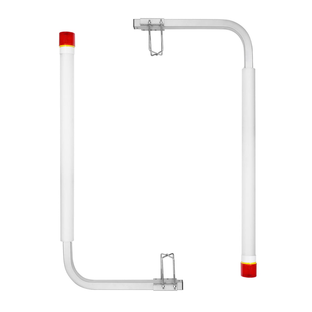 Boat Trailer Guide, 1.57M with LED Light Trailer Guide Poles, 2PCS Rustproof Galvanized Steel Trailer Guide ons, Trailer Guides with PVC Pipes, for Ski Boat, Fishing Boat or Sailboat Trailer