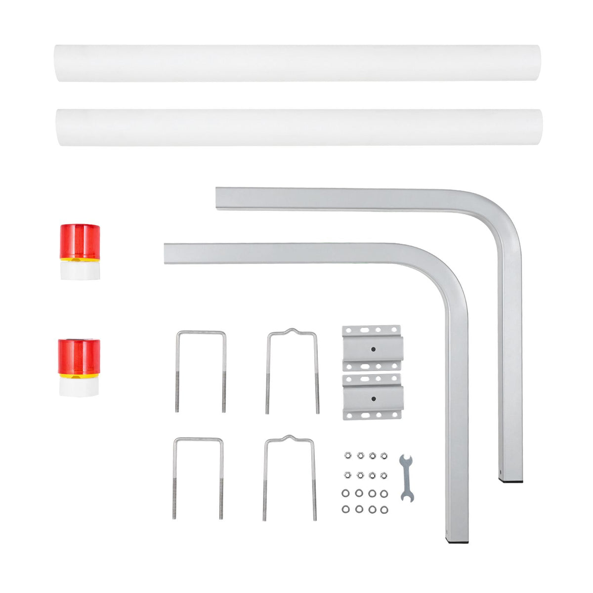 Boat Trailer Guide, 1.57M with LED Light Trailer Guide Poles, 2PCS Rustproof Galvanized Steel Trailer Guide ons, Trailer Guides with PVC Pipes, for Ski Boat, Fishing Boat or Sailboat Trailer