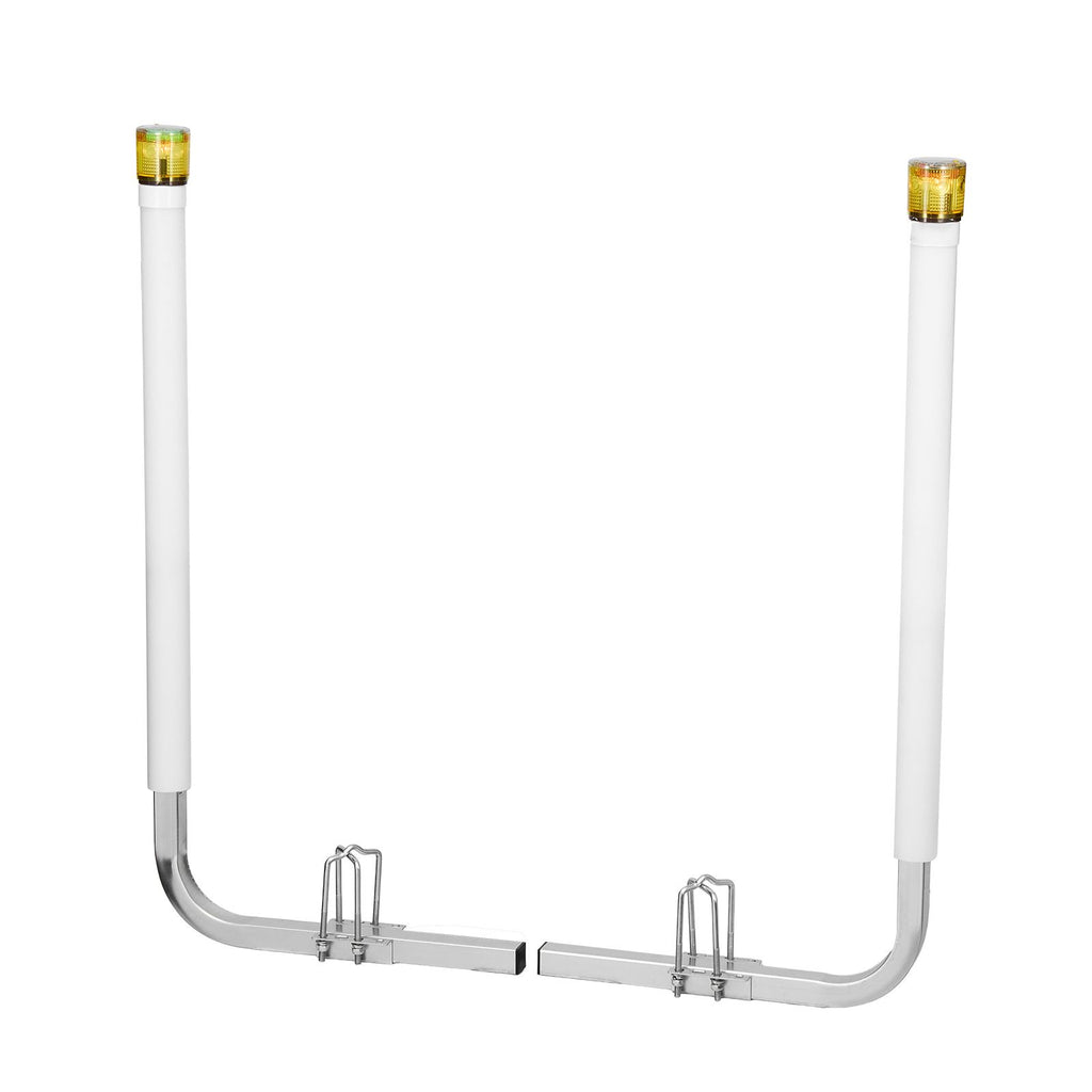 Boat Trailer Guide, 1175mm with LED Light Trailer Guide Poles, 2PCS High-Hardness Steel Guide-Ons, Wide Adjustable Trailers Guides with PVC Pipes, for Ski Boat, Fishing Boat or Sailboat Trailers