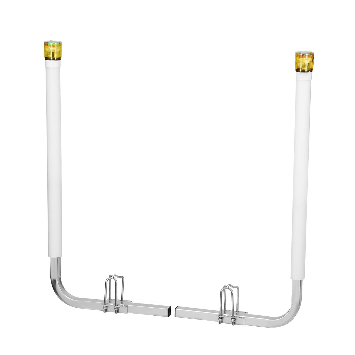 Boat Trailer Guide, 1175mm with LED Light Trailer Guide Poles, 2PCS High-Hardness Steel Guide-Ons, Wide Adjustable Trailers Guides with PVC Pipes, for Ski Boat, Fishing Boat or Sailboat Trailers