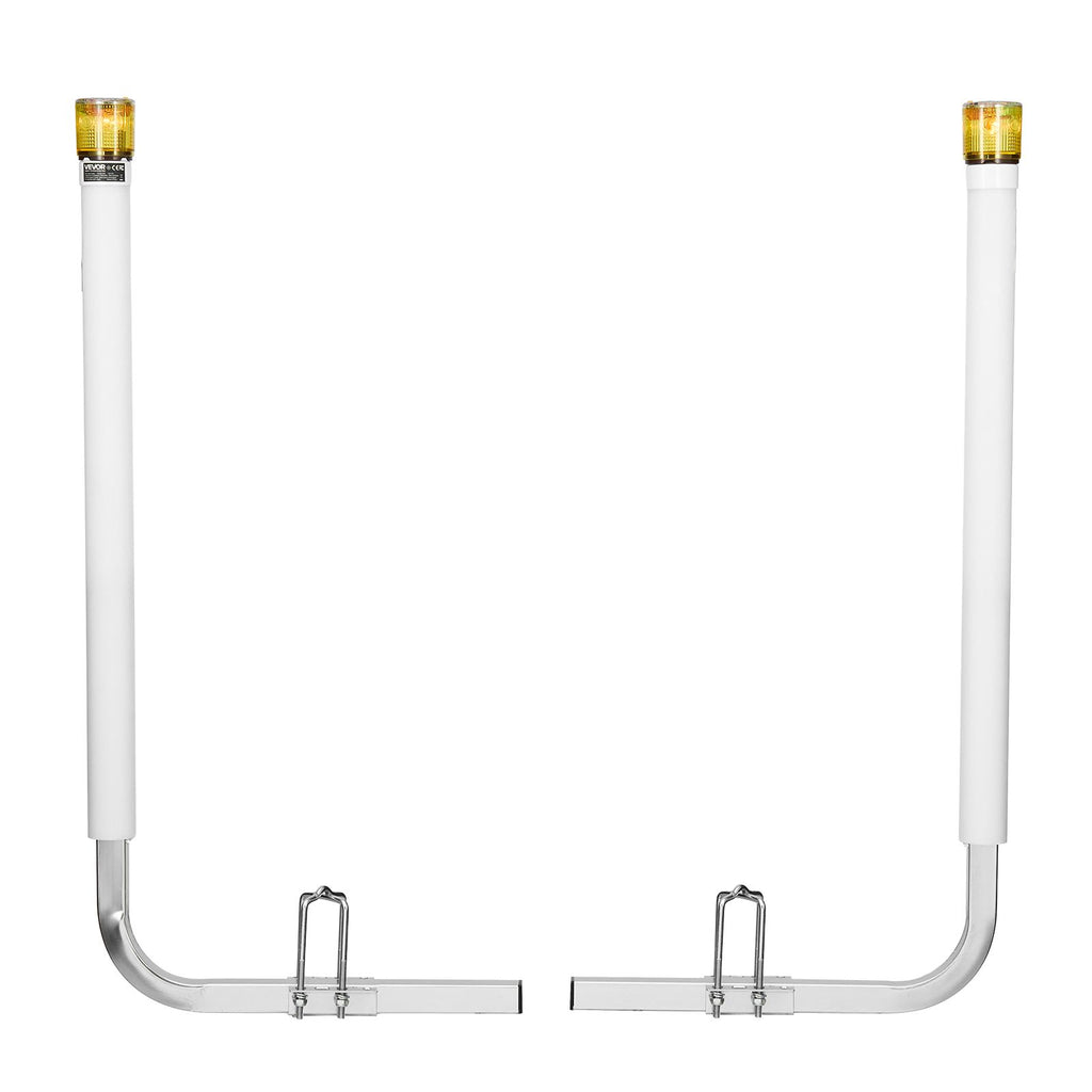 Boat Trailer Guide, 1175mm with LED Light Trailer Guide Poles, 2PCS High-Hardness Steel Guide-Ons, Wide Adjustable Trailers Guides with PVC Pipes, for Ski Boat, Fishing Boat or Sailboat Trailers