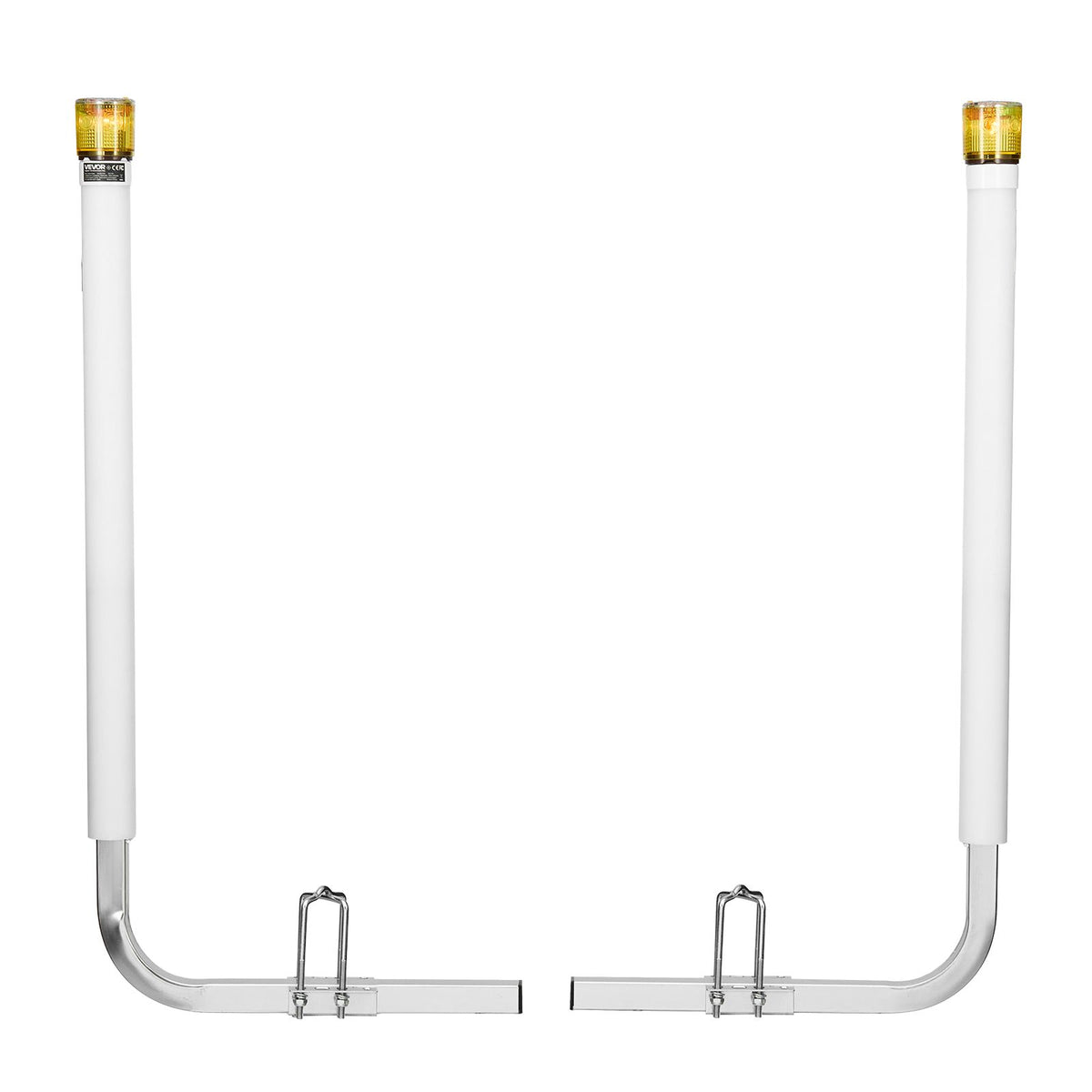 Boat Trailer Guide, 1175mm with LED Light Trailer Guide Poles, 2PCS High-Hardness Steel Guide-Ons, Wide Adjustable Trailers Guides with PVC Pipes, for Ski Boat, Fishing Boat or Sailboat Trailers