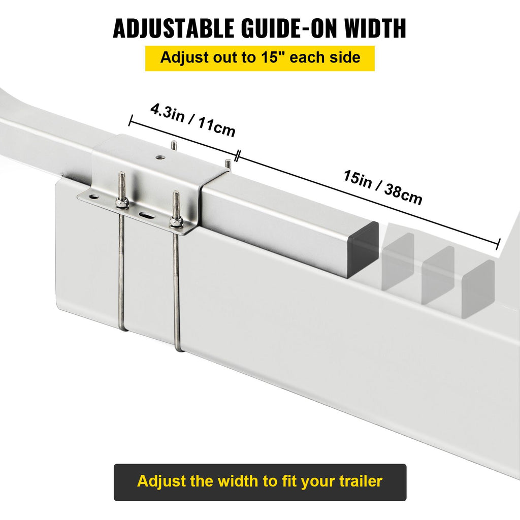 Boat Trailer Guide-ons, 40\", 2PCS Rustproof Galvanized Steel Trailer Guide ons, Trailer Guides with Black PVC Pipes, Mounting Parts Included, for Ski Boat, Fishing Boat or Sailboat Trailer