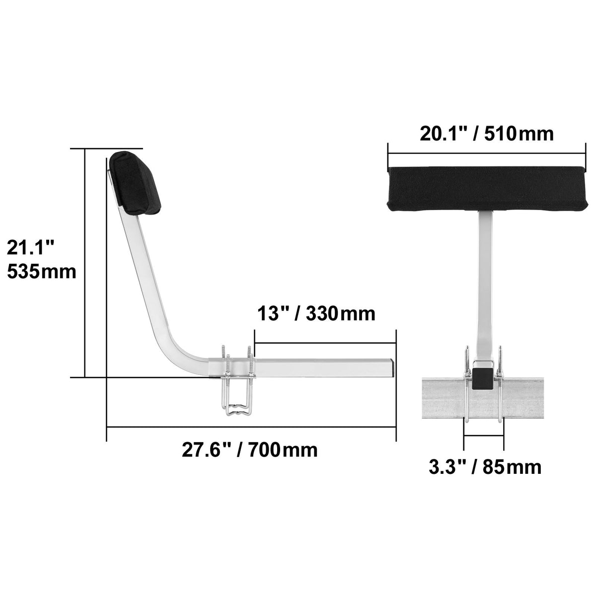 Boat Trailer Guide, 2PCS Adjustable Short Bunk Guide-Ons, Hardened Steel Trailer Guide Poles with Soft Cushion, Heavy Duty Roller Guide Design, for Ski Boat, Fishing Boat or Sailboat Trailer