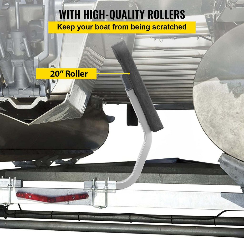 Boat Trailer Guide on, 24\", One Pair Trailer Pontoon Bunk Board Guide-ons, Steel Trailer Guides, Complete Mounting Accessories Included, for Ski Boat, Fishing Boat or Sailboat Trailer