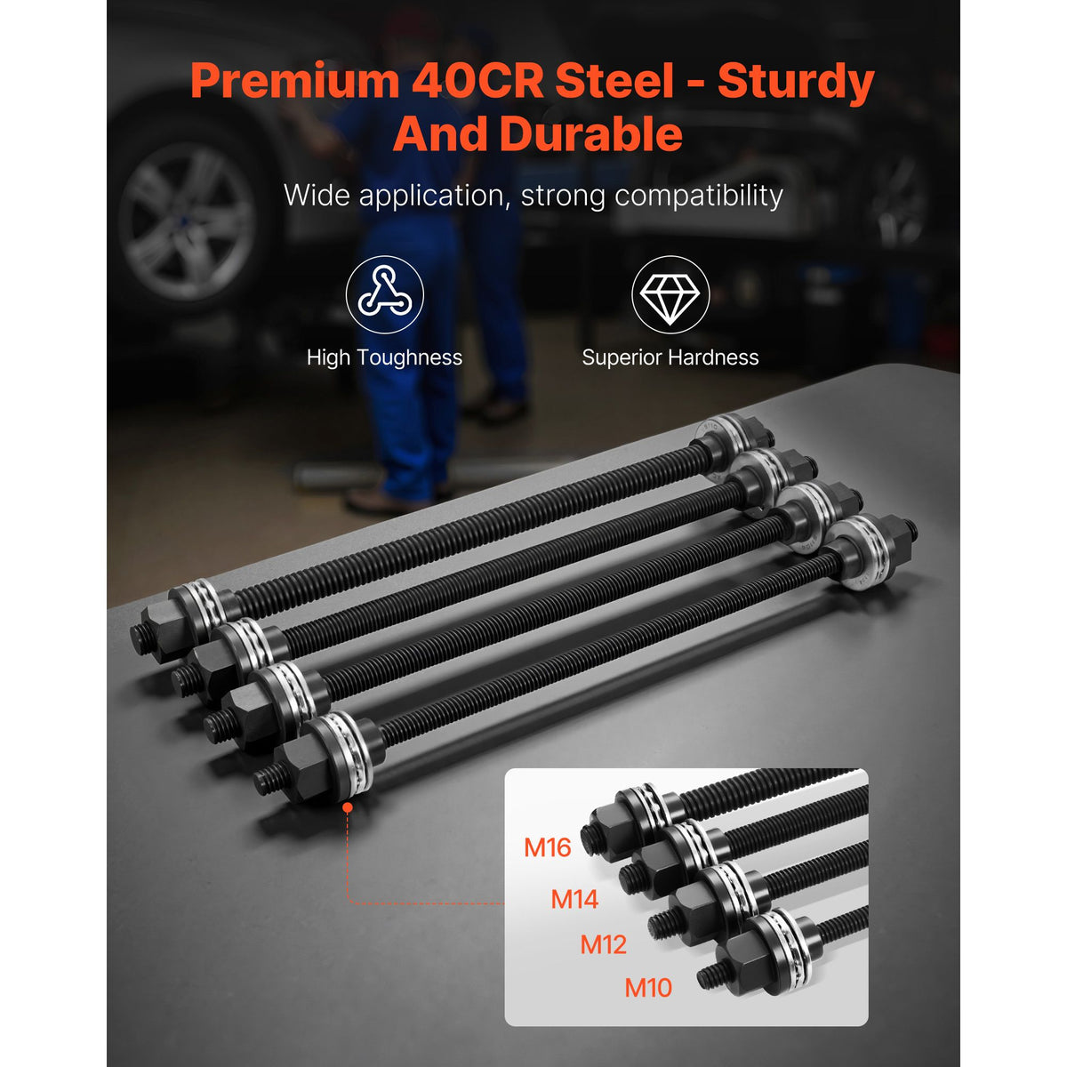Pull and Press Sleeve Kit, 36 PCS, Steel Bush Removal Insertion Sleeve Tools with Carrying Case, Compatible with LCV and HGV Engines, for Removing and Installing Bushings, Bearings, and Seals