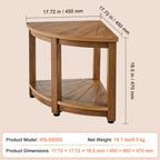 Corner Shower Bench, 18.5" Height 17.75" Radius, Faux Wood Grain Polystyrene,159KGS with Storage Shelf, Water Resistant, Shower Stool for Inside & Outside Shower, for Bathroom, Living Room