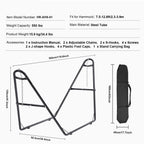 Universal 2 Person Hammock Stand, Adjustable Heavy Duty 550 lbs Capacity Hammock Stand Fits 8-13 ft Hammocks for Outdoor and Indoor Portable Hammock Stand with Chain, Hook, and Carrying Bag