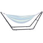 Universal 2 Person Hammock Stand, Adjustable Heavy Duty 550 lbs Capacity Hammock Stand Fits 8-13 ft Hammocks for Outdoor and Indoor Portable Hammock Stand with Chain, Hook, and Carrying Bag