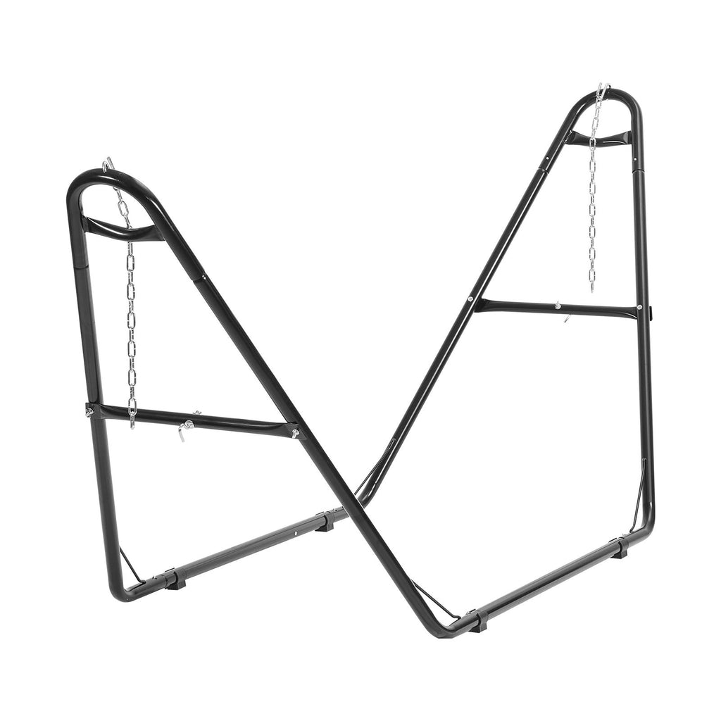 Universal 2 Person Hammock Stand, Adjustable Heavy Duty 550 lbs Capacity Hammock Stand Fits 8-13 ft Hammocks for Outdoor and Indoor Portable Hammock Stand with Chain, Hook, and Carrying Bag