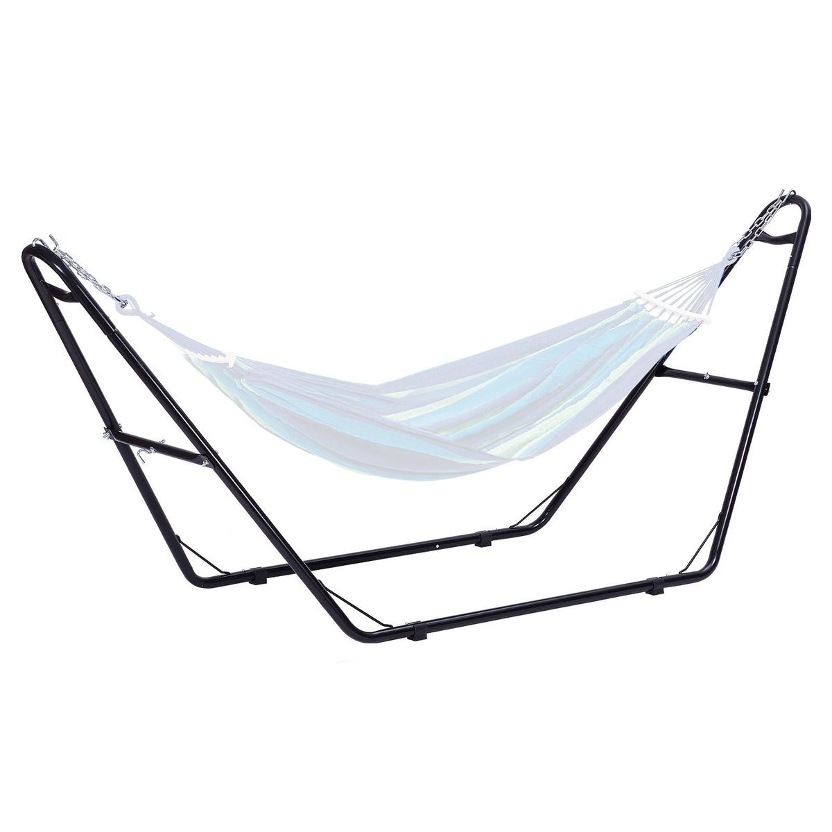 Universal 2 Person Hammock Stand, Adjustable Heavy Duty 550 lbs Capacity Hammock Stand Fits 8-13 ft Hammocks for Outdoor and Indoor Portable Hammock Stand with Chain, Hook, and Carrying Bag