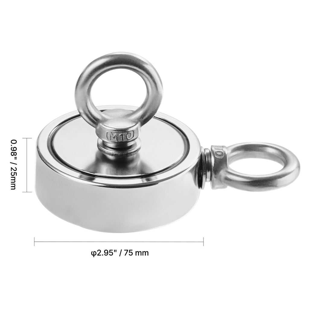 454 Kg Strong Fishing Magnet Kit Double-Sided Pull Force Rope Carabiner