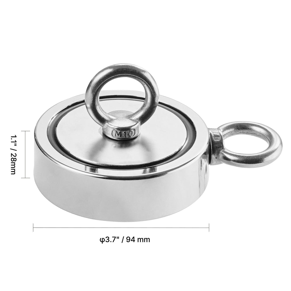 771 Kg Strong Fishing Magnet Kit Double Sided Pull Force Rope Carabiner