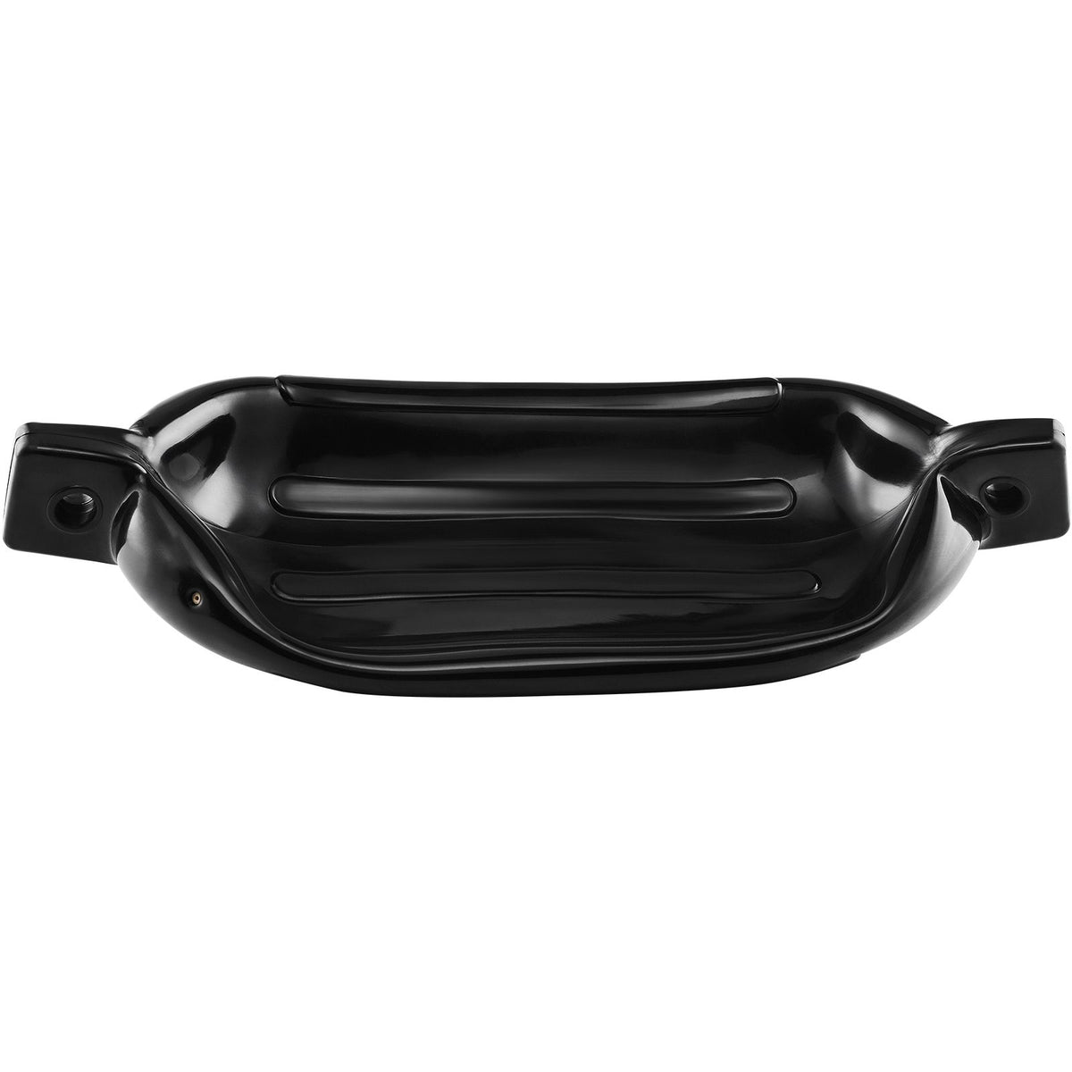 Boat Fenders, 6.5" x 23" Boat Bumpers for Docking, Inflatable Ribbed Fender with Center Holes, Marine Boat Dock Fender Bumper with Air Pump, 4 Needles and 4 Ropes and Storage Bag, Black