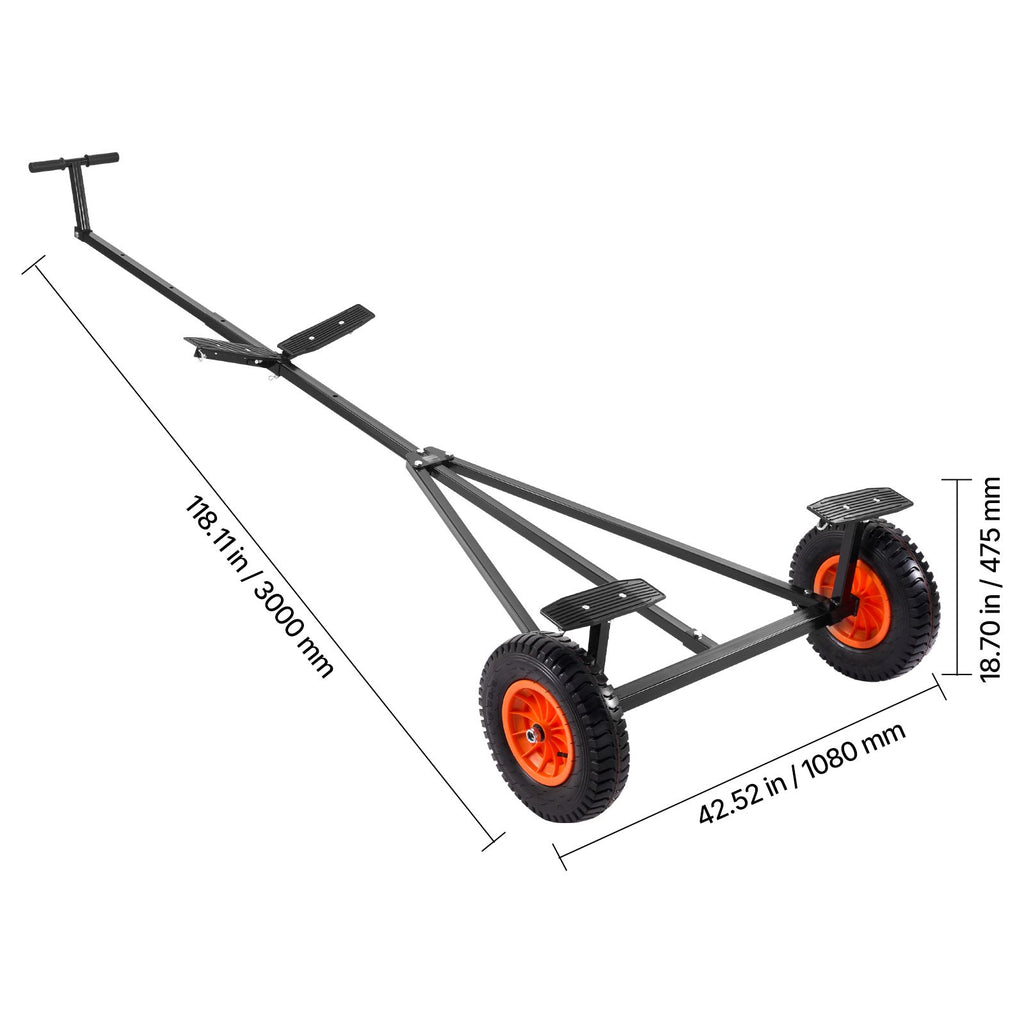 420lbs Boat Trailer Dolly Mover Adjustable Length with 15.7 in Pneumatic Tires