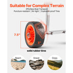 Kayak Cart, 113.4 kg Load Capacity, Canoe Cart Dolly with 19.1 cm Solid Rubber Tires & Kickstand, Assembles & Disassembles Within Seconds, Paddle Board Trolley for Kayaks, Canoes, Paddleboards