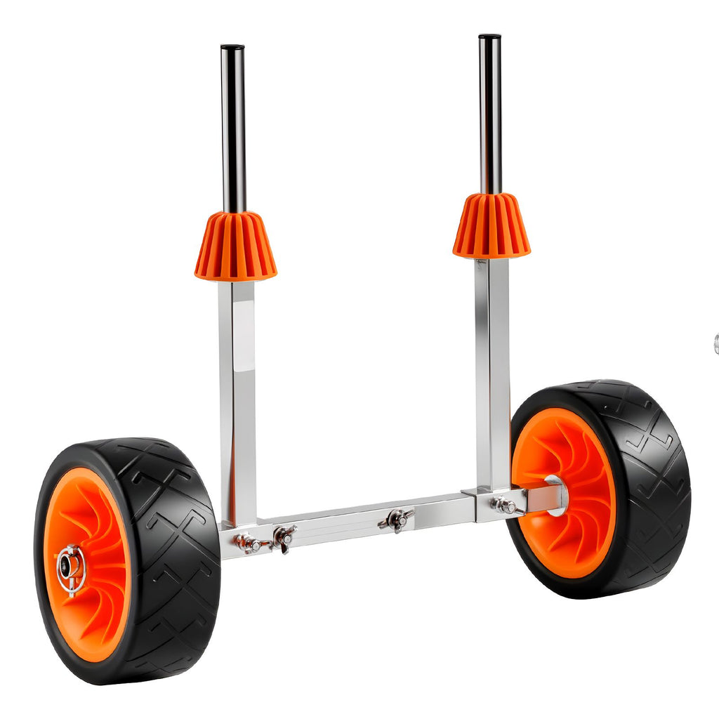 Kayak Cart, 113.4 kg Load Capacity, Canoe Cart Dolly with 19.1 cm Solid Rubber Tires & Kickstand, Assembles & Disassembles Within Seconds, Paddle Board Trolley for Kayaks, Canoes, Paddleboards