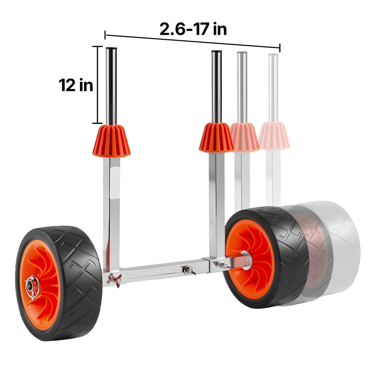 Kayak Cart, 113.4 kg Load Capacity, Canoe Cart Dolly with 19.1 cm Solid Rubber Tires & Kickstand, Assembles & Disassembles Within Seconds, Paddle Board Trolley for Kayaks, Canoes, Paddleboards