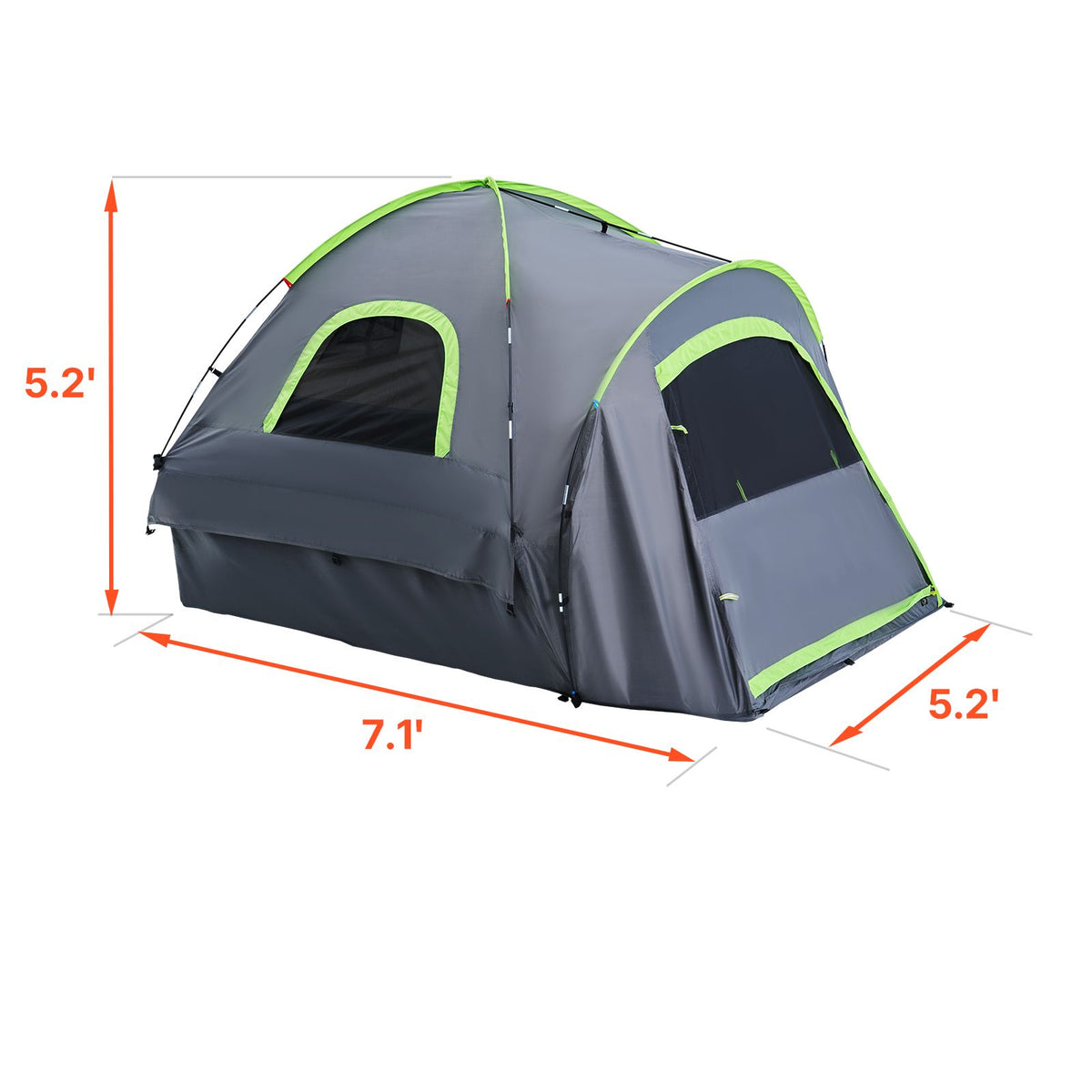 Truck Tent 5.0-5.2ft Waterproof PU2000 Truck Bed Camping Tent 2-3 Person
