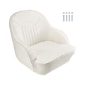 Boat Seat, Low Backrest, Boat Seat Captain Bucket Seat with Thickened Sponge Cushion & Waterproof PVC Leather, Ergonomic Design, Suitable for Fishing Boats, Yachts, Ships, White