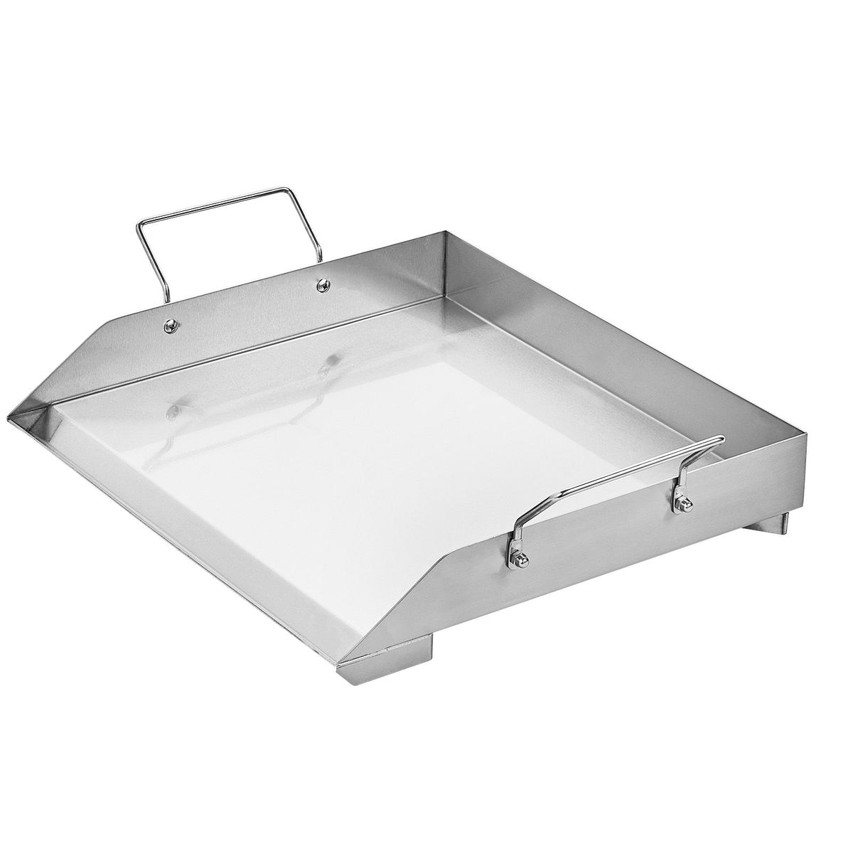 Stainless Steel Griddle, 18x16 inch Universal Flat Top Rectangular Plate, Gas Grill Griddle for BBQ Grill, Teppanyaki, Portable Family Cookware with Handle, for Camping Tailgating Party
