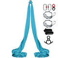 Aerial Silk & Yoga Swing, 10 m Length, Aerial Yoga Hammock Kit with 100gsm Nylon Fabric, Full Rigging Hardware & Easy Set-up Guide, Antigravity Flying for All Levels Fitness Bodybuilding, Blue