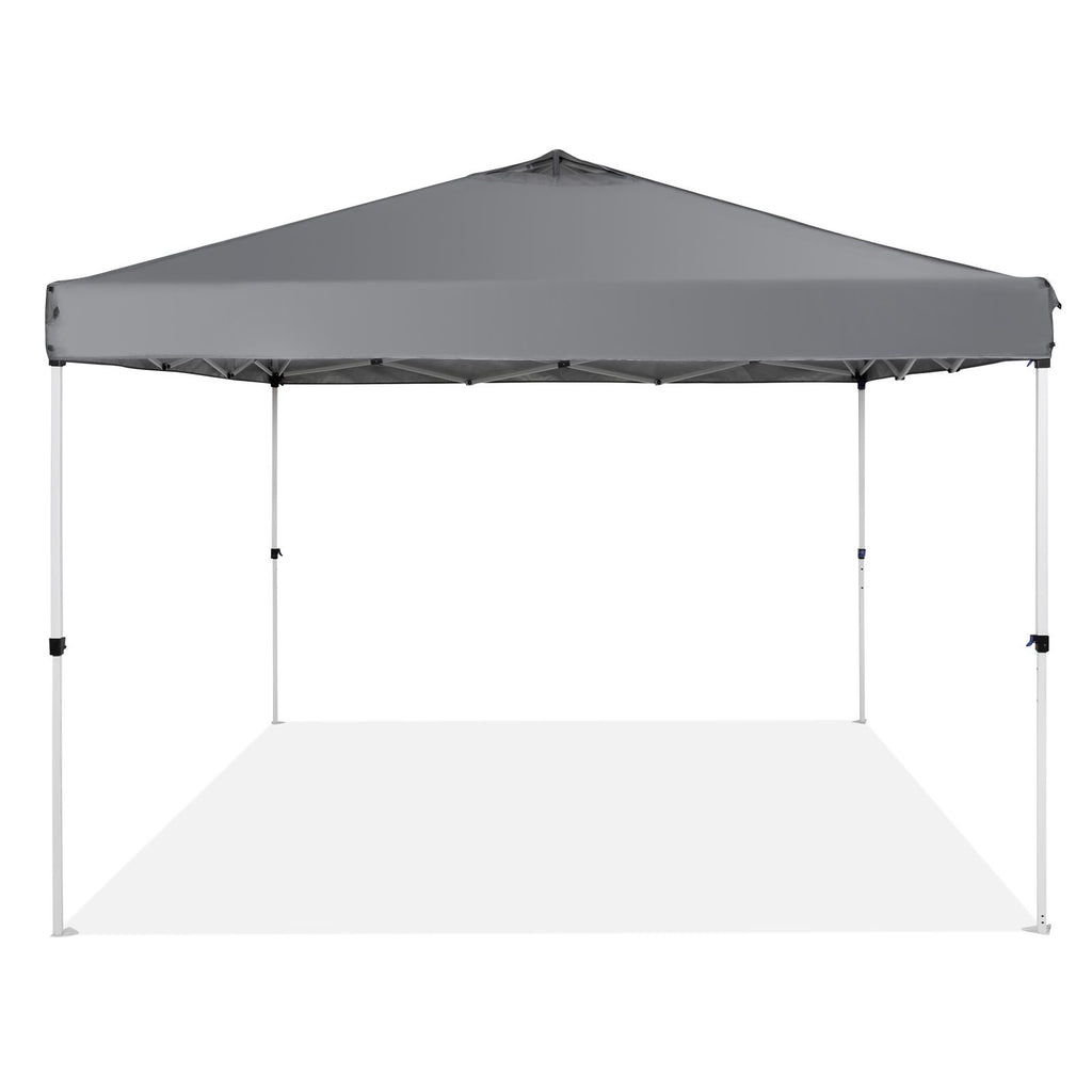 Pop Up Canopy Tent, 10 x 10 ft, 250 D PU Silver Coated Tarp, with Portable Roller Bag and 4 Sandbags, Waterproof and Sun Shelter Gazebo for Outdoor Party, Camping, Commercial Events, Dark Gray