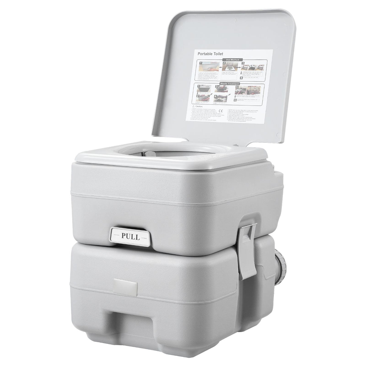 Portable Toilet for Camping, Porta Potty with Carry Bag, 5.3 Gal Waste Tank & 3.2 Gal Flush Tank, Push-Button Pressurized Flush Commode, Leak-proof and Odourless Travel Toilet for Camping Car