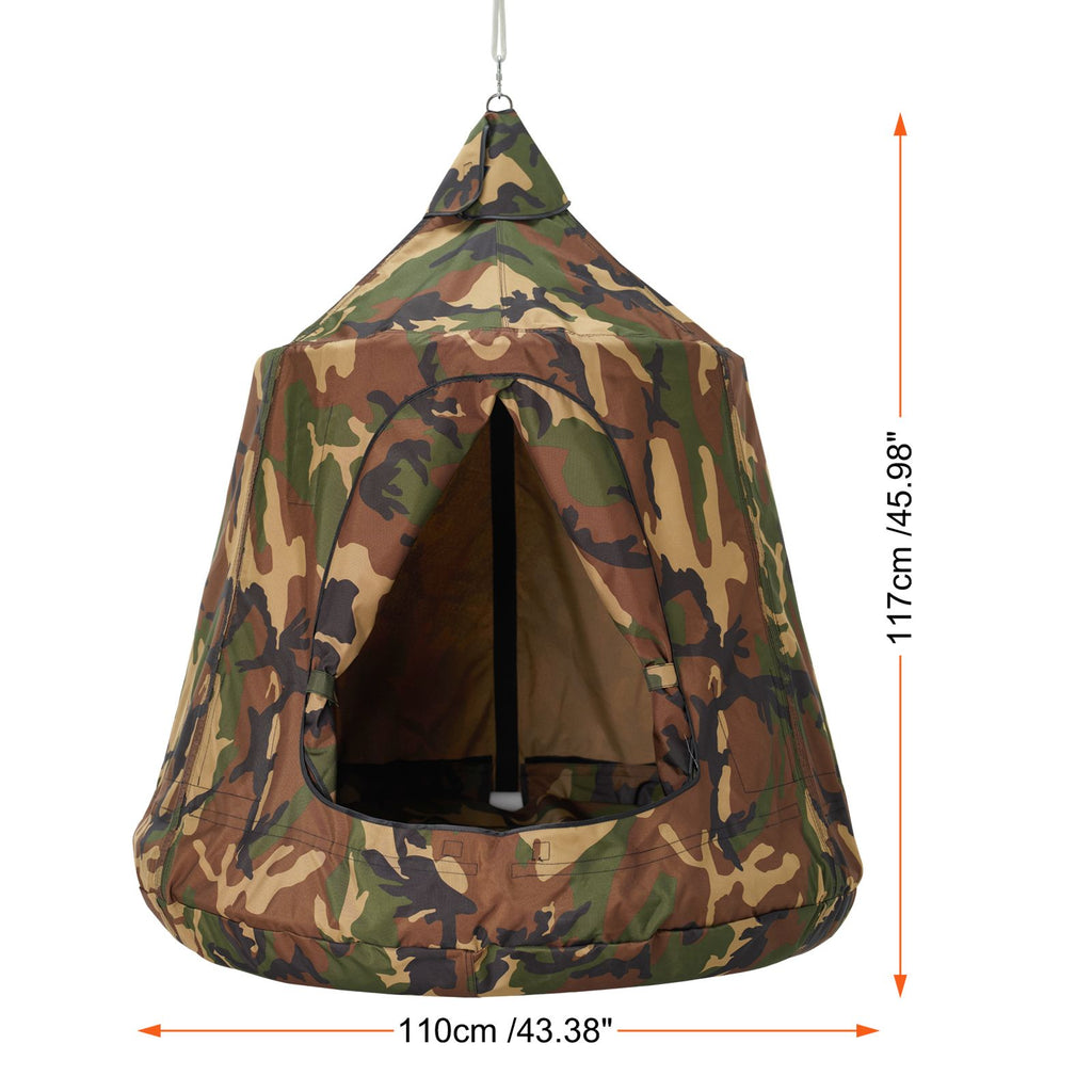 Hanging Tree Tent, 330 LBS Capacity Hanging Tent Swing for Indoor and Outdoor Hammock Sensory Swing Chair w/LED Lights String, Inflatable Base, Ceiling Swing Pod Play Tent for Kids & Adults
