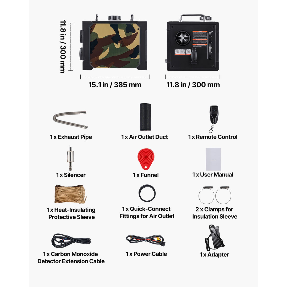 Diesel Heater, 8KW, DC 12V/24V, All in One Portable Diesel Air Heater with Bluetooth APP Control, Remote Control and LCD Screen, 7 L Fuel Tank for Trucks, Vans, RVs, Campers, and Garages