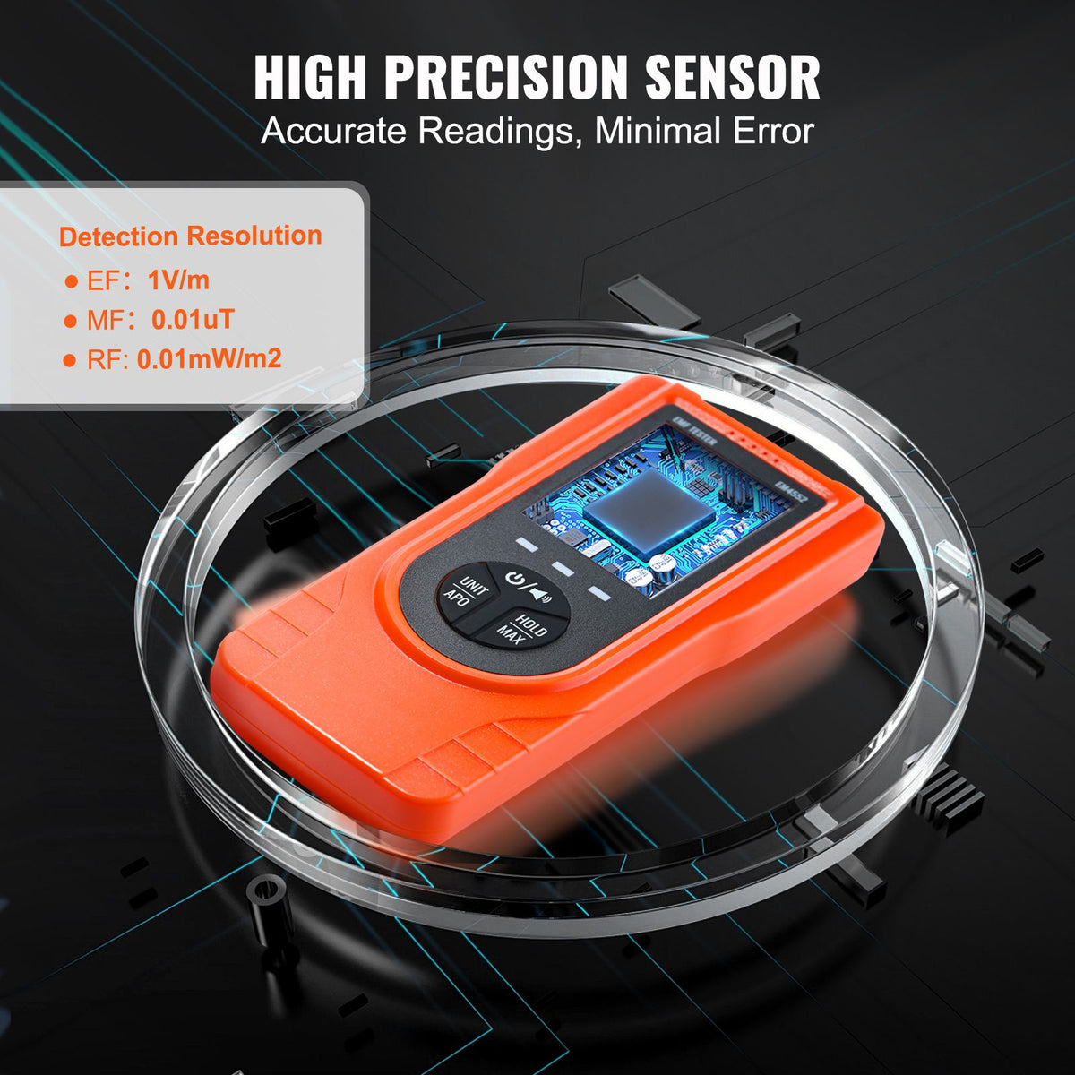 3-in-1 EMF Meter, 5Hz - 3.5GHz, Handheld Rechargeable Electromagnetic Field Radiation Detector, Digital LCD EMF Tester for EF MF RF Home Inspections Outdoor Ghost Hunting Paranormal Equipment