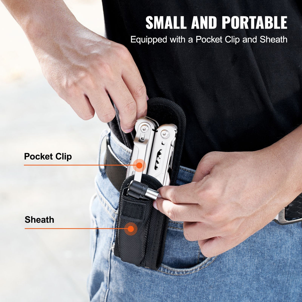 16-In-1 Multitool Pliers, Multi Tool Pliers, Cutters, Knife, Scissors, Ruler, Screwdrivers, Wood Saw, Can Bottle Opener, with Safety Locking and Sheath, for Survival, Camping, Hunting and Hiking