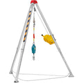 Confined Space Tripod Kit, 2600 lbs Winch, Confined Space Tripod 8' Legs and 98' Cable, Confined Space Rescue Tripod 32.8' Fall Protection, Harness, Storage Bag for Traditional Confined Spaces