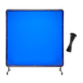 Welding Screen with Frame, 1.74 x 1.74 m Welding Curtain Screen, Flame-Resistant Vinyl Protection Screens with Lockable Swivel Wheels & 6-Level UV Protection for Workshop/Industrial Use, Blue
