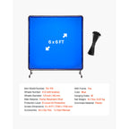 Welding Screen with Frame, 1.74 x 1.74 m Welding Curtain Screen, Flame-Resistant Vinyl Protection Screens with Lockable Swivel Wheels & 6-Level UV Protection for Workshop/Industrial Use, Blue