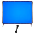 Welding Screen with Frame, 1.74 x 2.34m Welding Curtain Screen, Flame-Resistant Vinyl Protection Screens with Lockable Swivel Wheels & 6-Level UV Protection for Workshop/Industrial Use, Blue