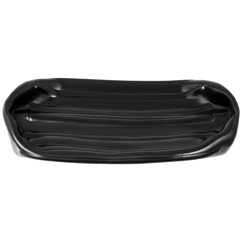Boat Fenders, 10" x 28" Ribbed Fender, 4 Pack Boat Bumpers, Hole Through Middle Ribbed Inflatable Boat Fender with 4 Ropes, for Pontoon Boat Sailboat, Ski Boat, Black