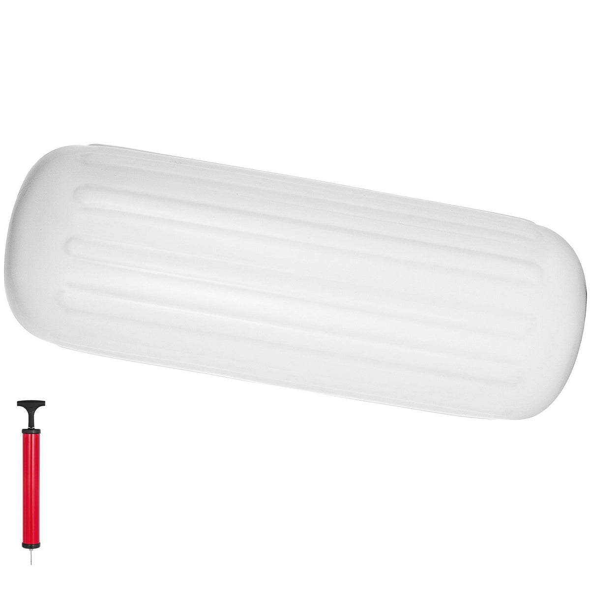 4 Ribbed Boat Fender 10" x 28" White Center Hole Bumper Mooring Protection