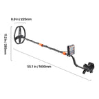 Metal Detector for Adults, 254 mm, Professional High Accuracy Gold Detector, IP68 Waterproof Search Coil with Display, Headphones, 5 Modes, Adjustable Length, for Detecting Gold Treasure Hunting