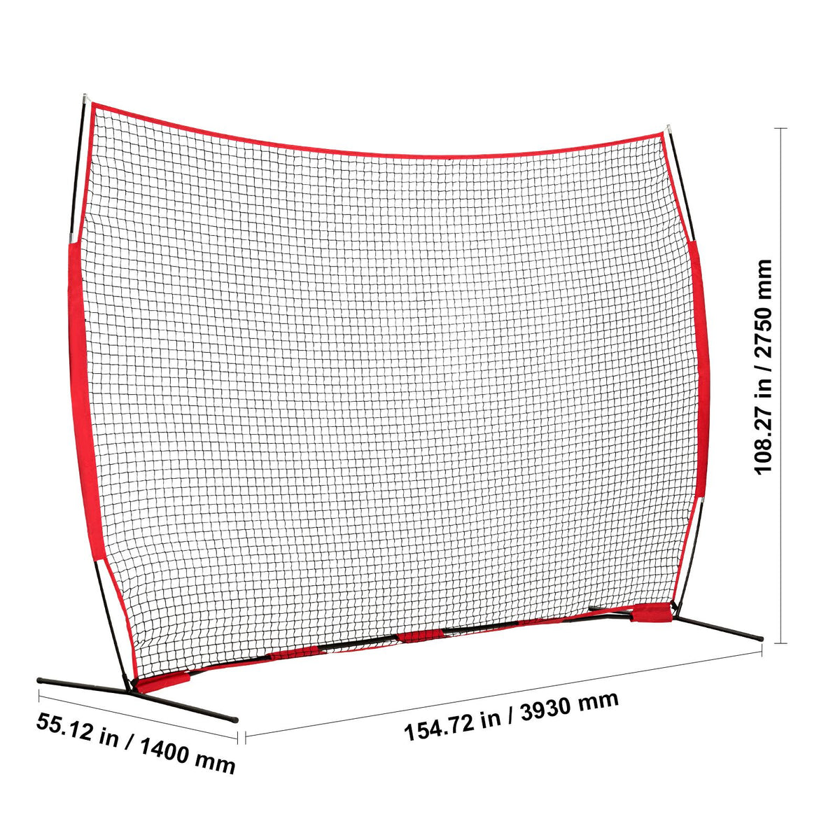 Barricade Backstop Net, 12x9 ft Ball Sports Barrier Netting, Portable Practice Equipment with Carry Bag, Protection Screen for Baseball Softball Lacrosse Soccer Hockey Training, for Backyard