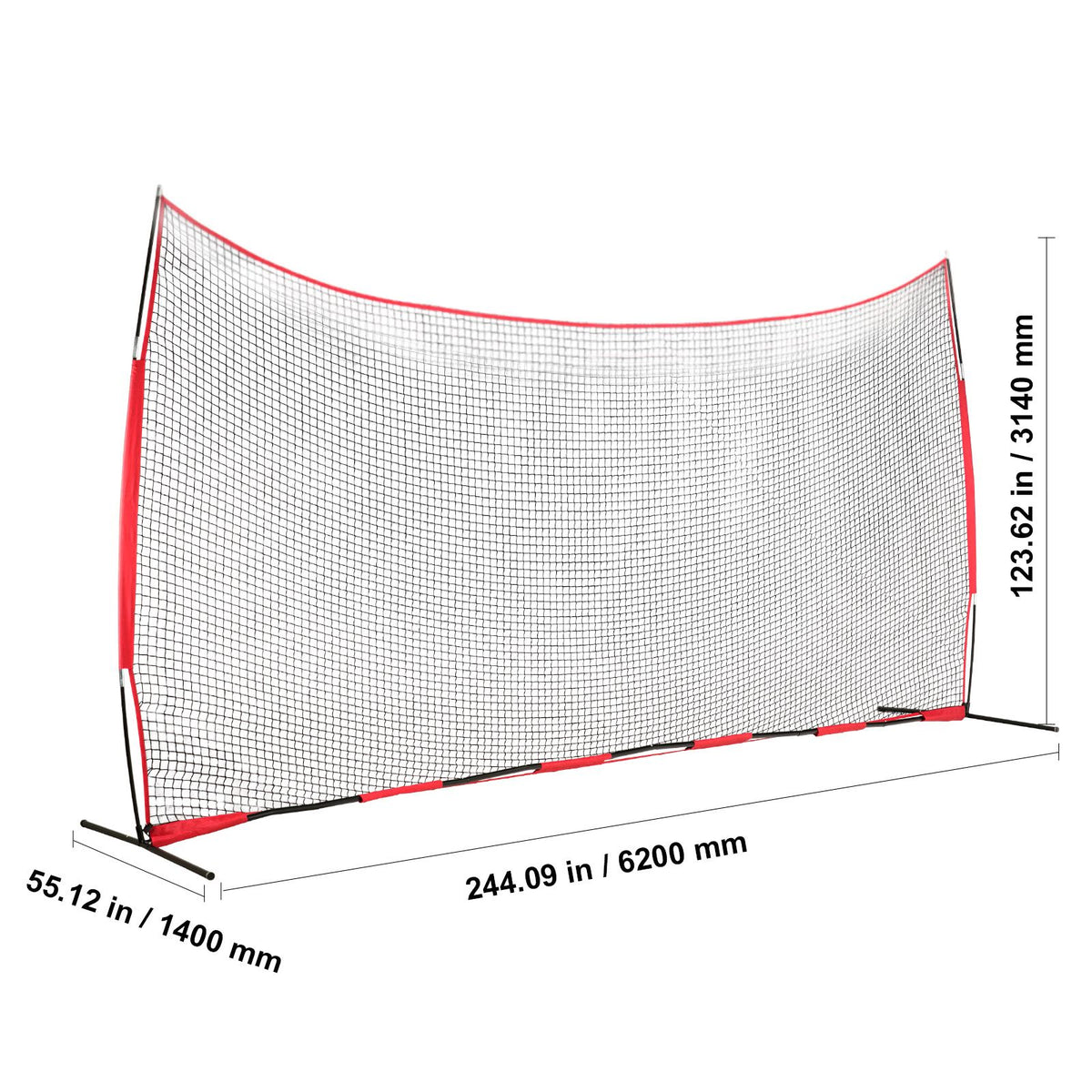 Barricade Backstop Net, 20x10 ft Ball Sports Barrier Netting, Portable Practice Equipment with Carry Bag, Protection Screen for Baseball Softball Lacrosse Soccer Hockey Training, for Backyard