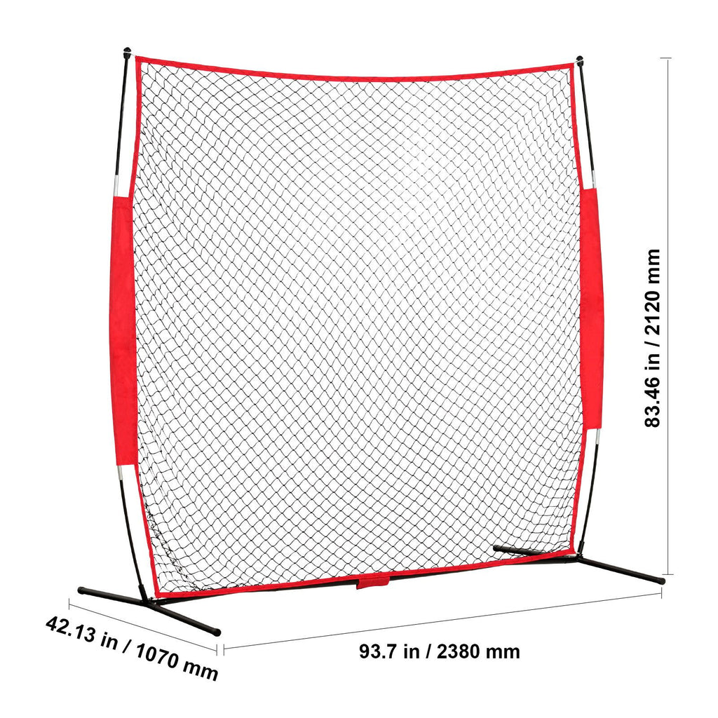 Barricade Backstop Net, 7x7 ft Ball Sports Barrier Netting, Portable Practice Equipment with Carry Bag, Protection Screen for Baseball Softball Lacrosse Soccer Hockey Training, for Backyard