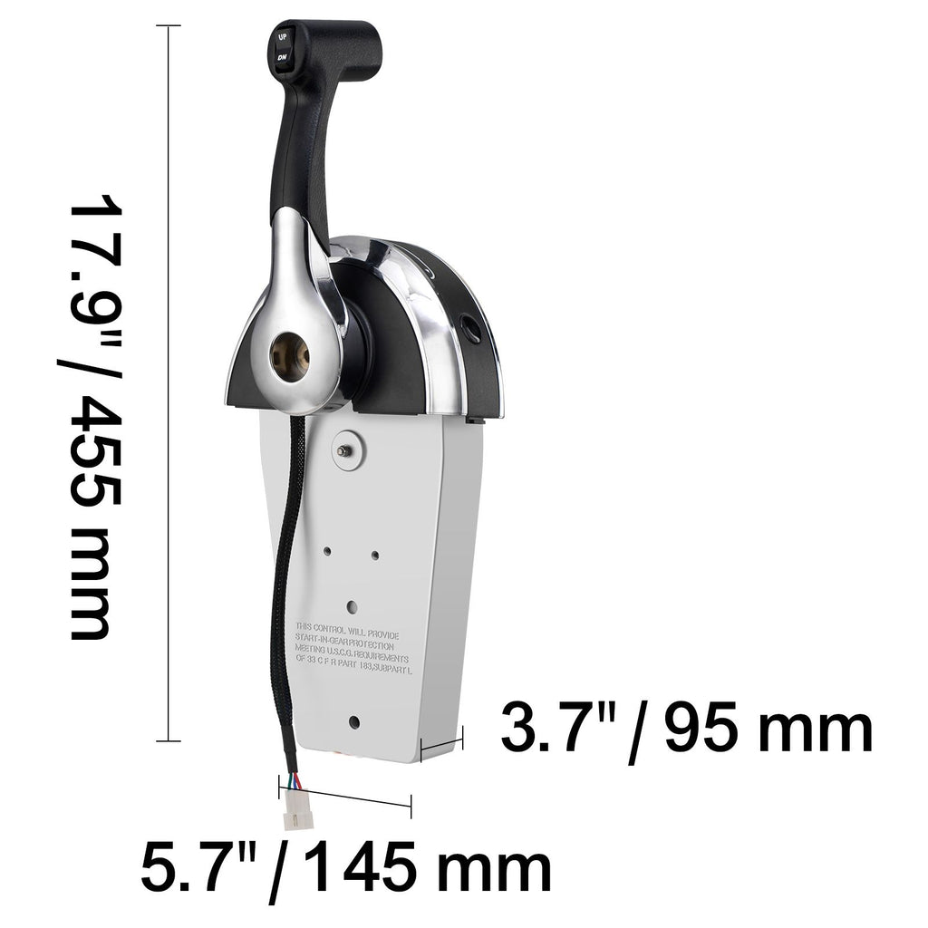 Boat Throttle Control, 8M0059686 Top-Mounted Outboard Remote Control Box for Mercury PT 2-Stroke, Marine Throttle Control Gear Box with Power Trim Switch