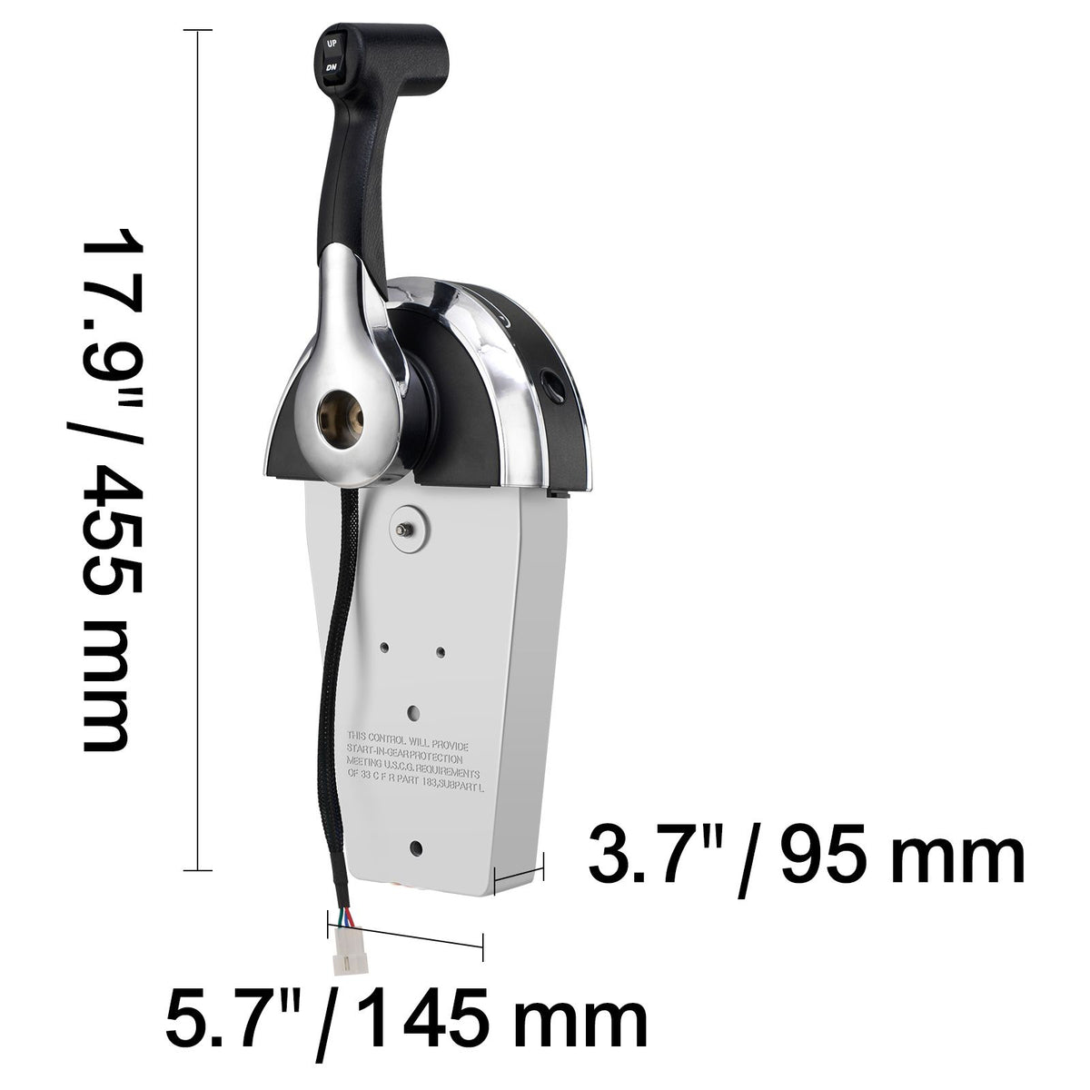 Boat Throttle Control, 8M0059686 Top-Mounted Outboard Remote Control Box for Mercury PT 2-Stroke, Marine Throttle Control Gear Box with Power Trim Switch