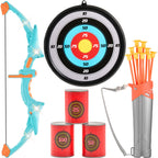 Kids Bow and Arrow Set LED Light Up Outdoor Archery Kit Children 10 Arrows