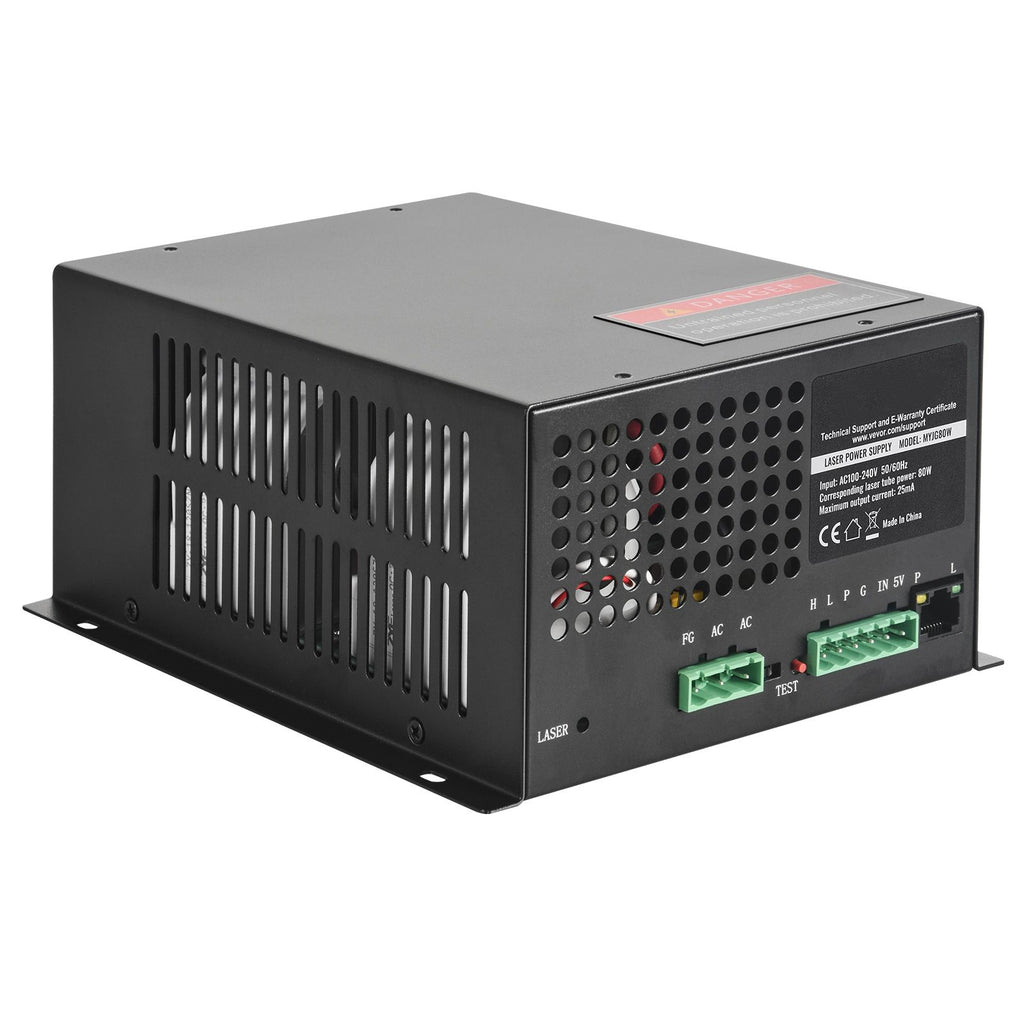 CO2 Laser Power Supply, 80W, Power Supply for 80W Laser Tube, Constant Current Protection, Open Circuit Protection, Fast Heat Dissipation, Compatible for Multi-brand Laser Engravers & Cutters