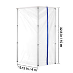 Dust Barrier Poles, 10 Ft Barrier Poles, Dust Barrier System with 4 Telescoping Poles, Magnetic Zipper, Carry Bag and 32.8x13.12 Ft Plastic Film, for Interior Decoration, Painting