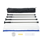 Dust Barrier Poles, 10 Ft Barrier Poles, Dust Barrier System with 4 Telescoping Poles, Magnetic Zipper, Carry Bag and 32.8x13.12 Ft Plastic Film, for Interior Decoration, Painting